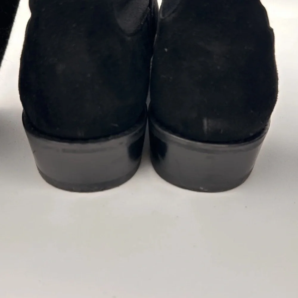 Stuart Weitzman Black & Gray 50/50 Textured Boots•Dark Academia•Steam Punk•Edgy - Picture 8 of 16